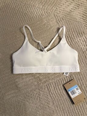 Nike White Girls' Logo Elastic Light Support Bralette